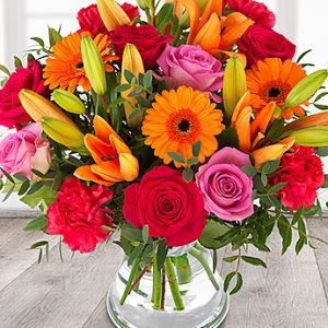 گل های ترکیبی رنگارنگ ( ارسال به انگلیس )